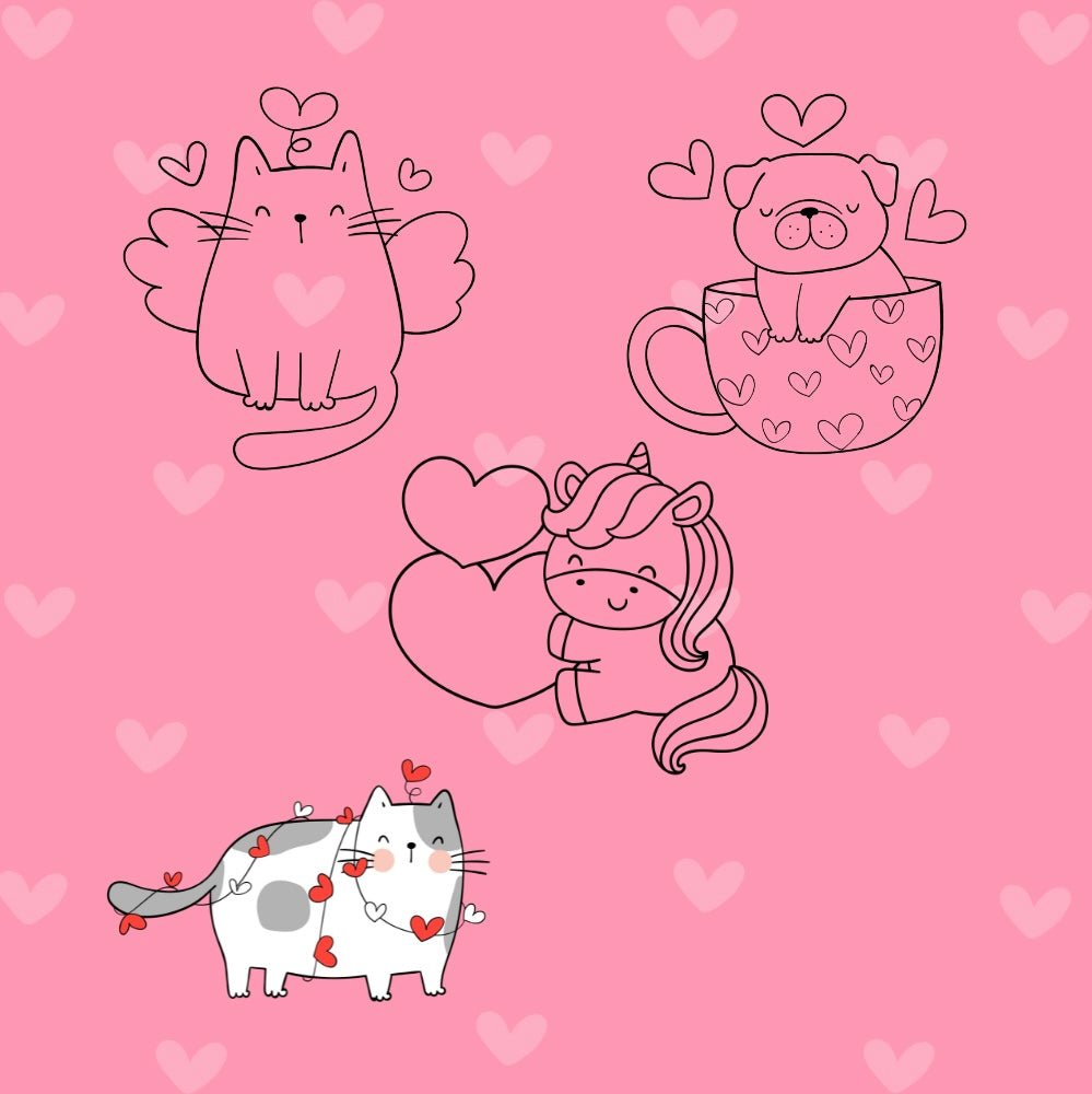 HAPPY VALENTINE’S DAY FOREVER FRIENDS Unicorns, Cats, Dogs and More - Mini Muffin Bookstore