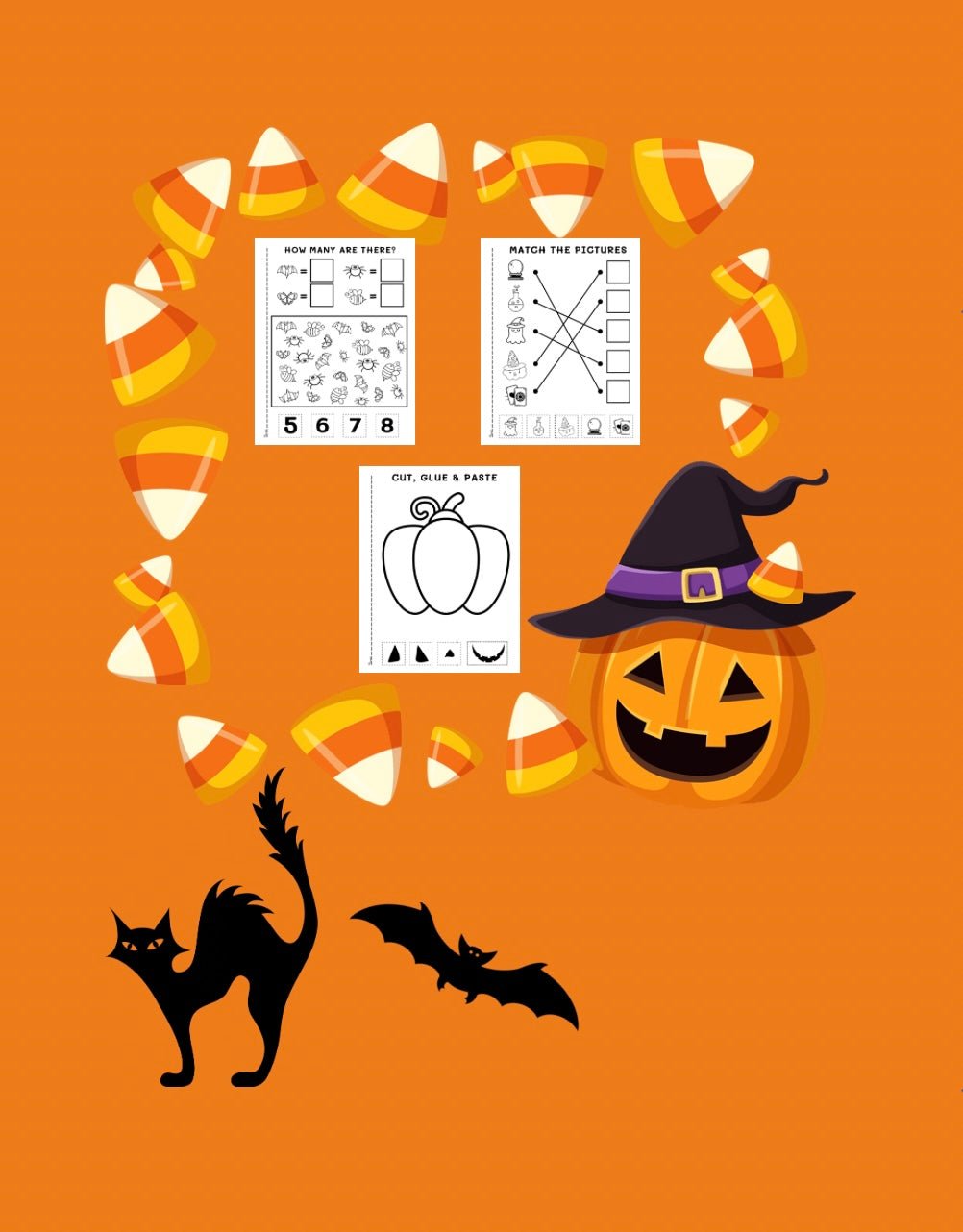 JUMBO HAPPY HALLOWEEN CUT AND PASTE ACTIVITY BOOK - Mini Muffin Bookstore
