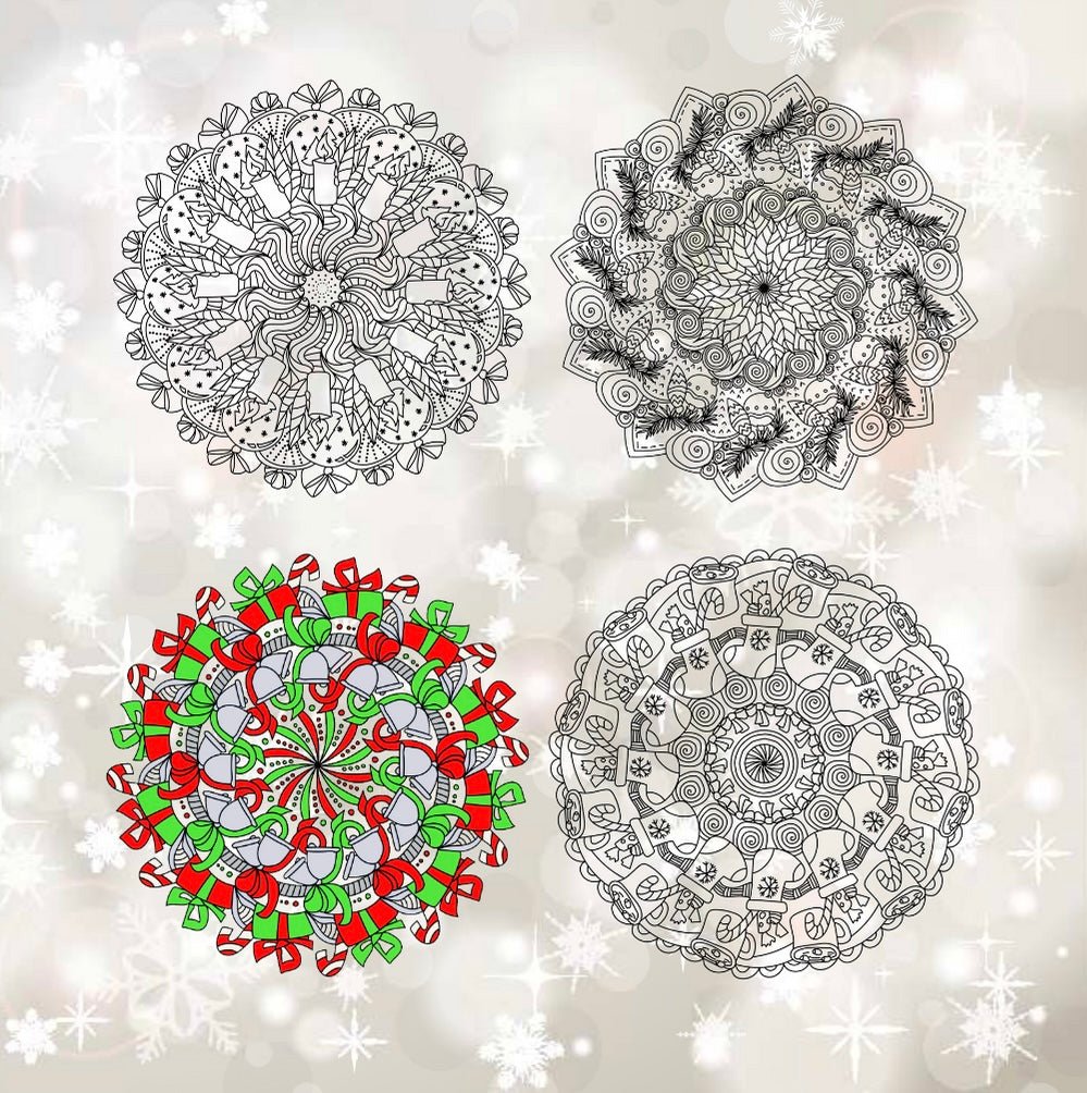 MERRY CHRISTMAS MANDALA PATTERNS - Mini Muffin Bookstore