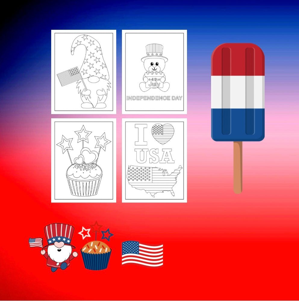 Mini Coloring Book 4TH OF JULY HAPPY INDEPENDENCE DAY - Mini Muffin Bookstore