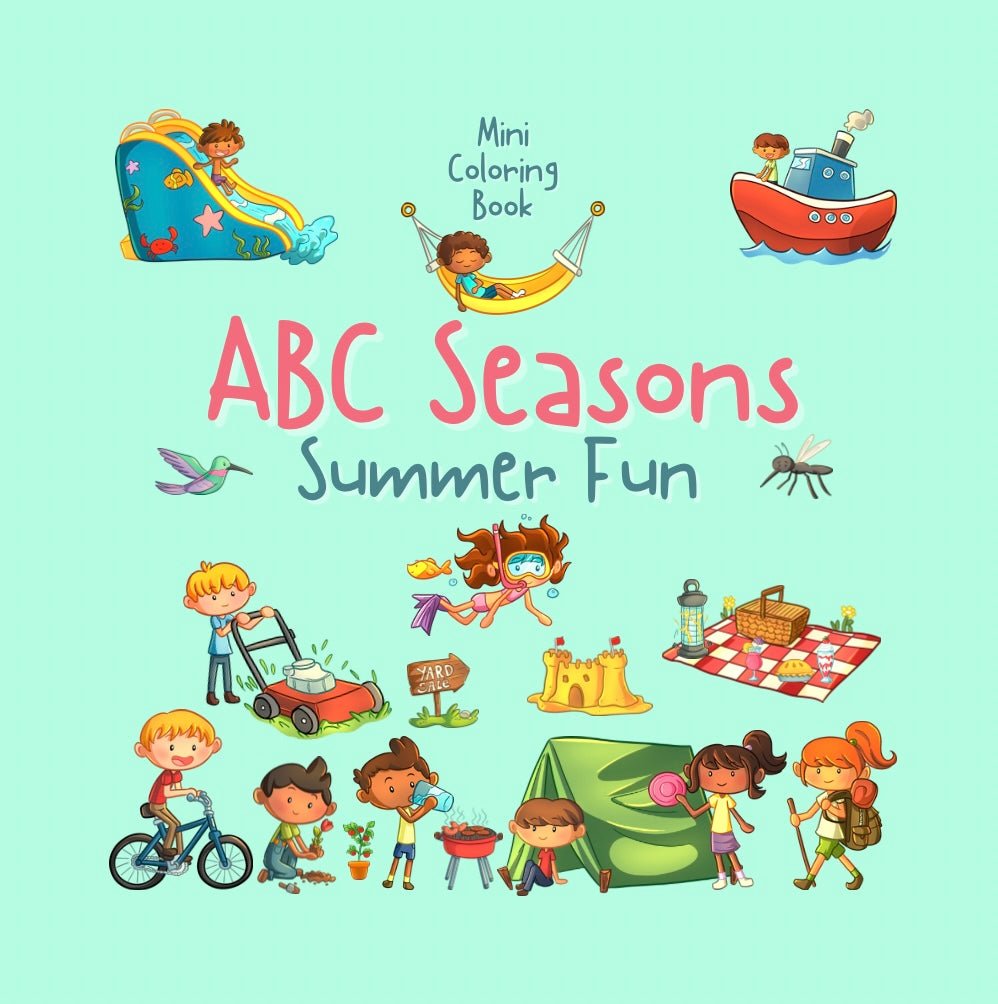 Mini Coloring Book ABC SEASONS SUMMER FUN - Mini Muffin Bookstore