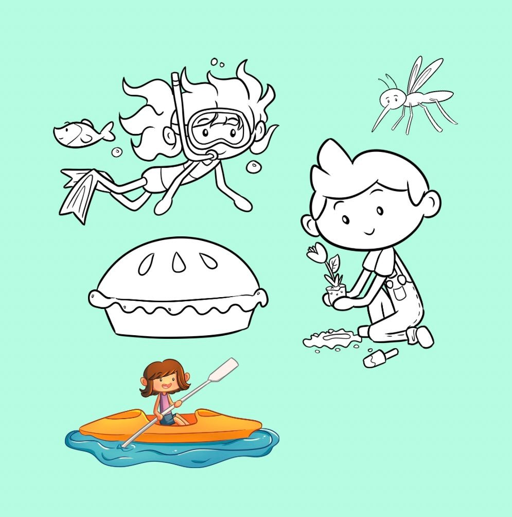 Mini Coloring Book ABC SEASONS SUMMER FUN - Mini Muffin Bookstore