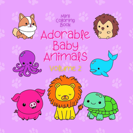 Mini Coloring Book ADORABLE BABY ANIMALS (Volume 2) - Mini Muffin Bookstore