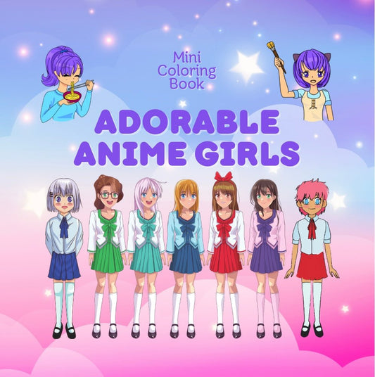 Mini Coloring Book ANIME GIRLS - Mini Muffin Bookstore