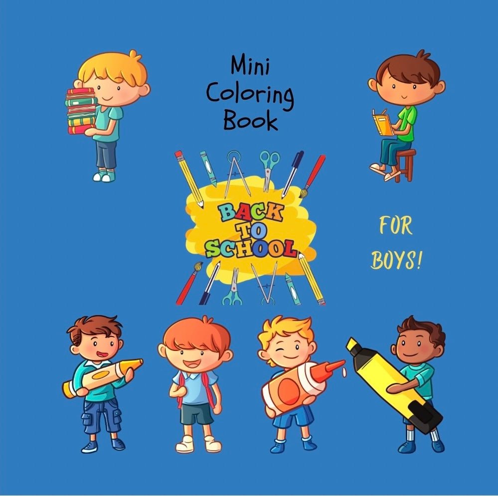 Mini Coloring Book BACK TO SCHOOL FOR BOYS - Mini Muffin Bookstore