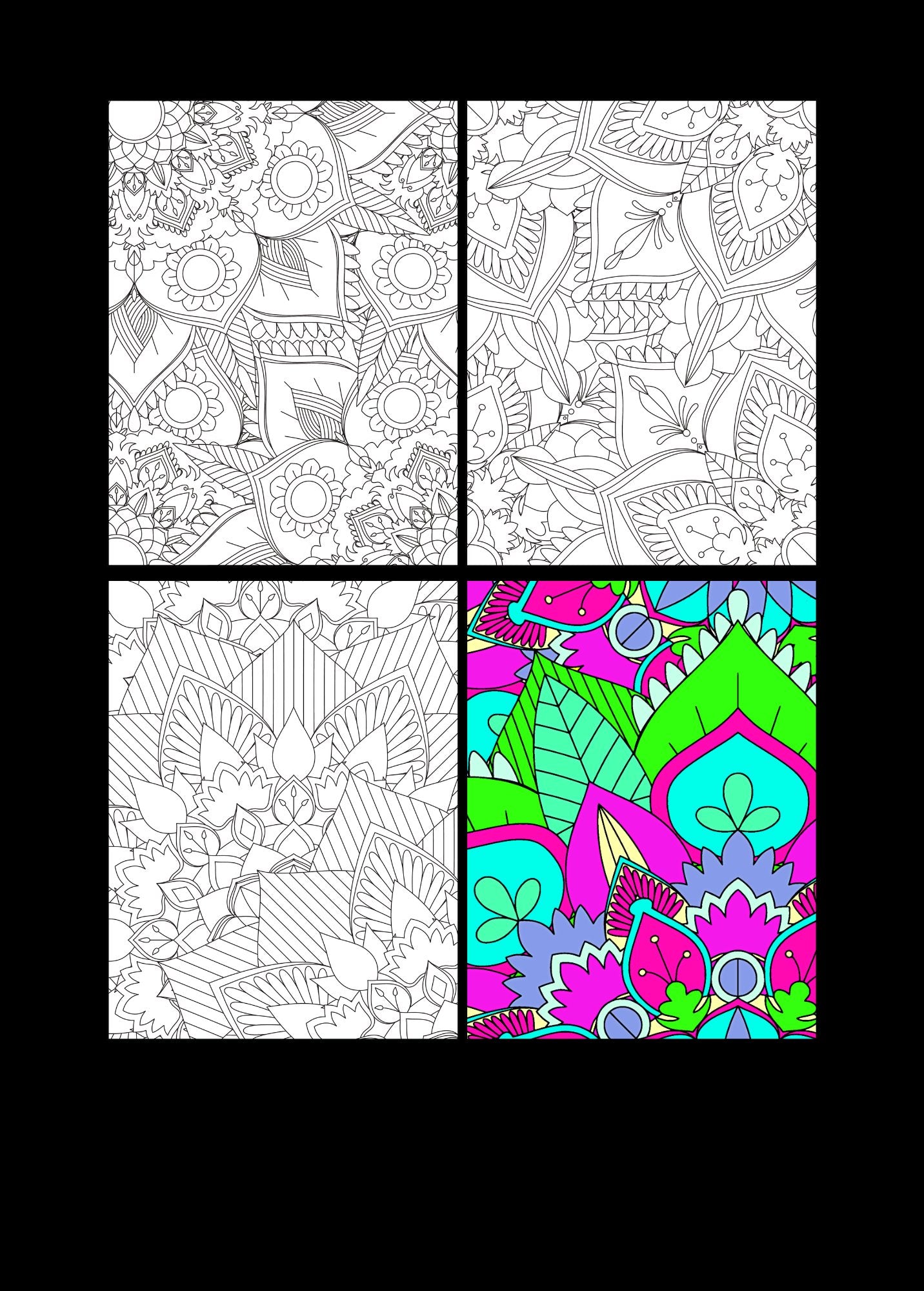 Mini Coloring Book BEAUTIFUL FLOWER MANDALA PATTERNS (Volume 1) - Mini Muffin Bookstore