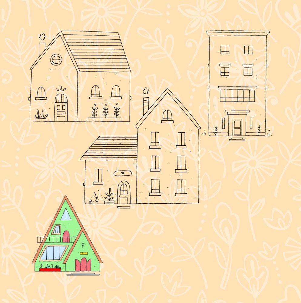 Mini Coloring Book COZY COTTAGES (Volume 2) - Mini Muffin Bookstore