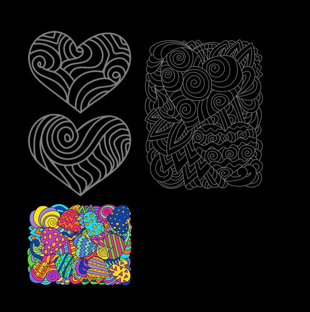 Mini Coloring Book DOODLE HEARTS SWIRLY PATTERNS - Mini Muffin Bookstore