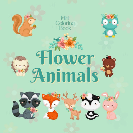 Mini Coloring Book FLOWER ANIMALS - Mini Muffin Bookstore