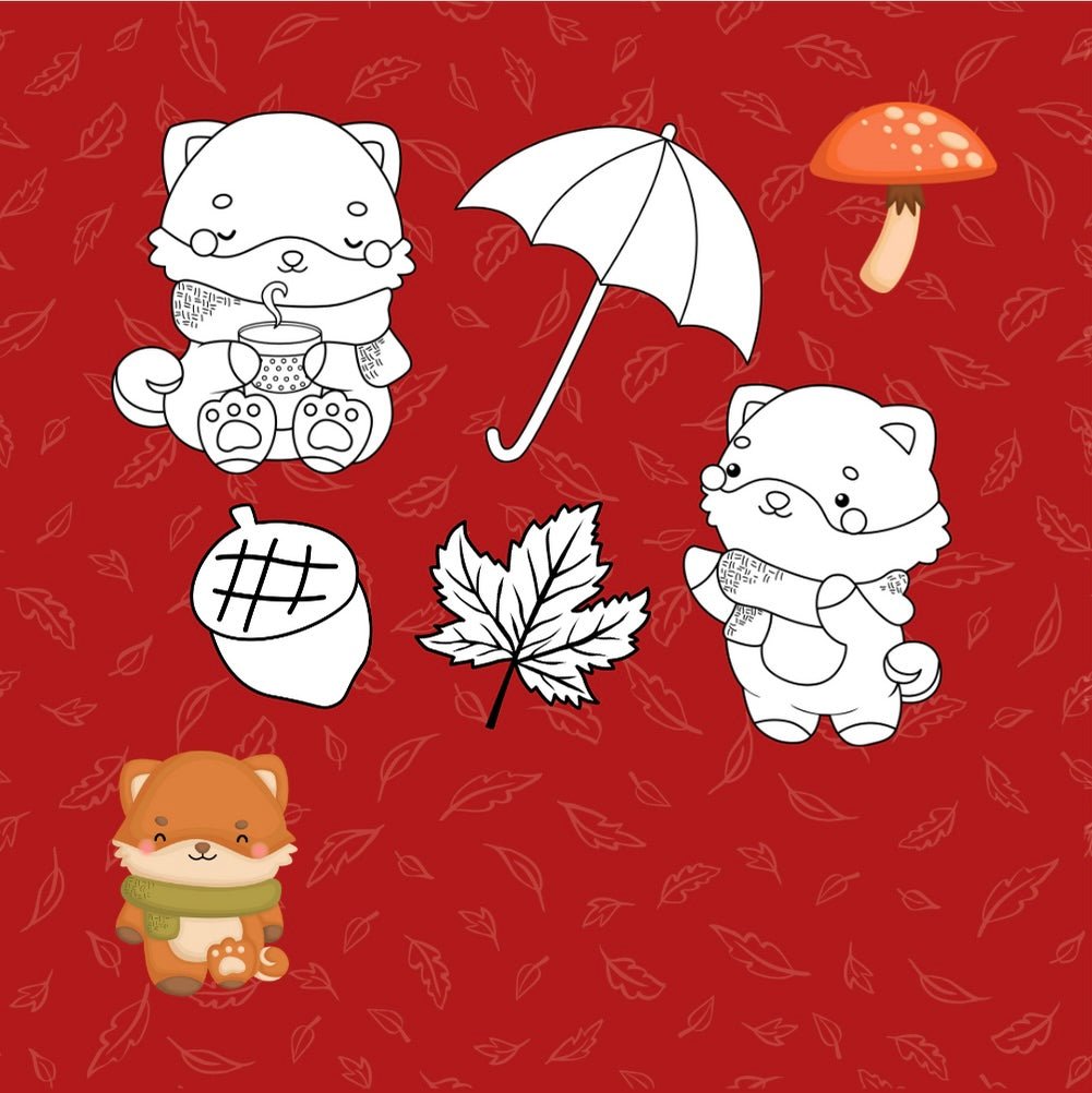 Mini Coloring Book FUN FALL FOXES - Mini Muffin Bookstore