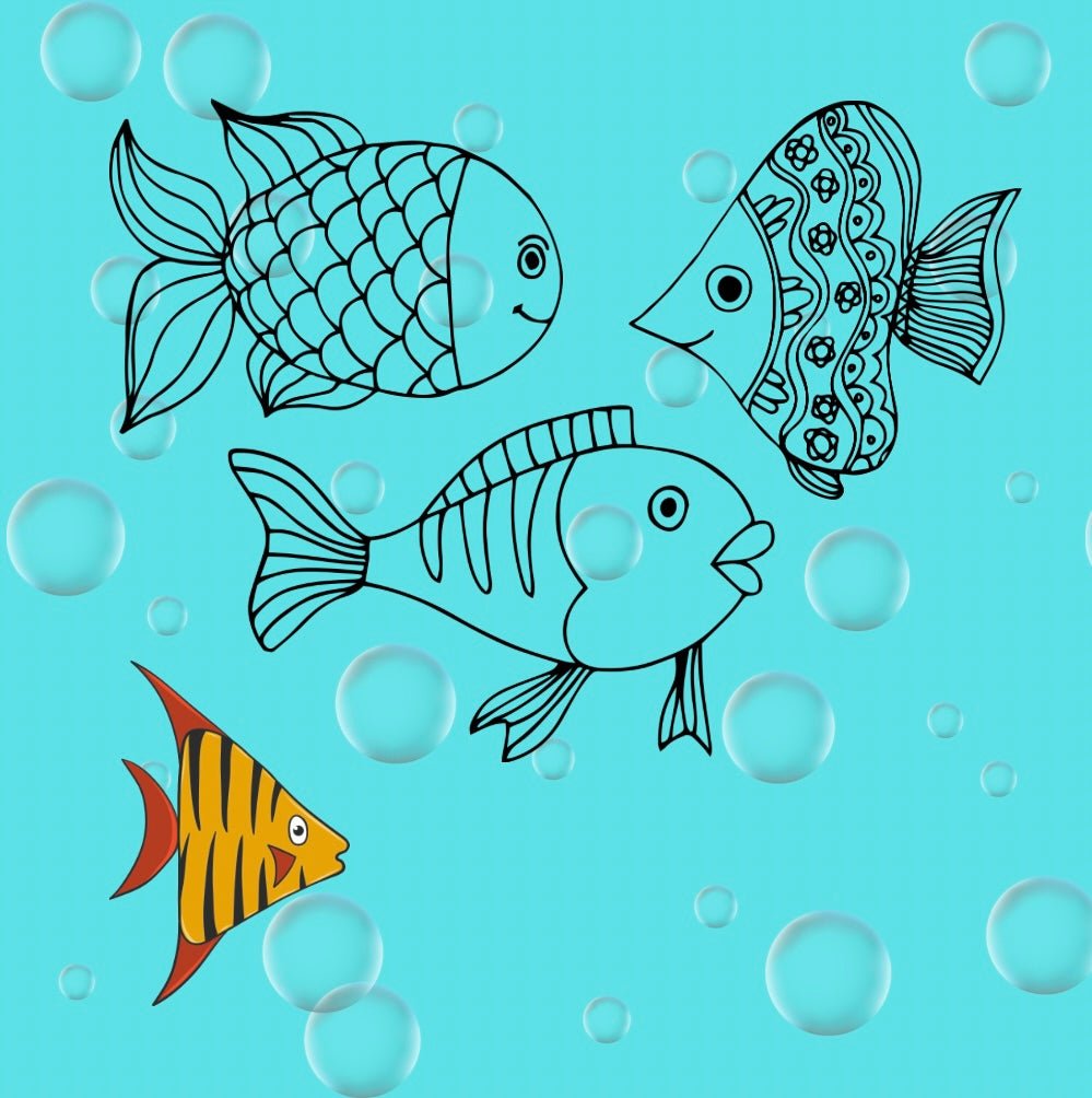 Mini Coloring Book FUN FISH FRIENDS - Mini Muffin Bookstore