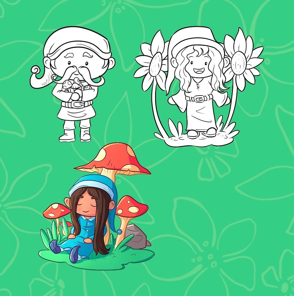 Mini Coloring Book GARDEN GNOMES - Mini Muffin Bookstore