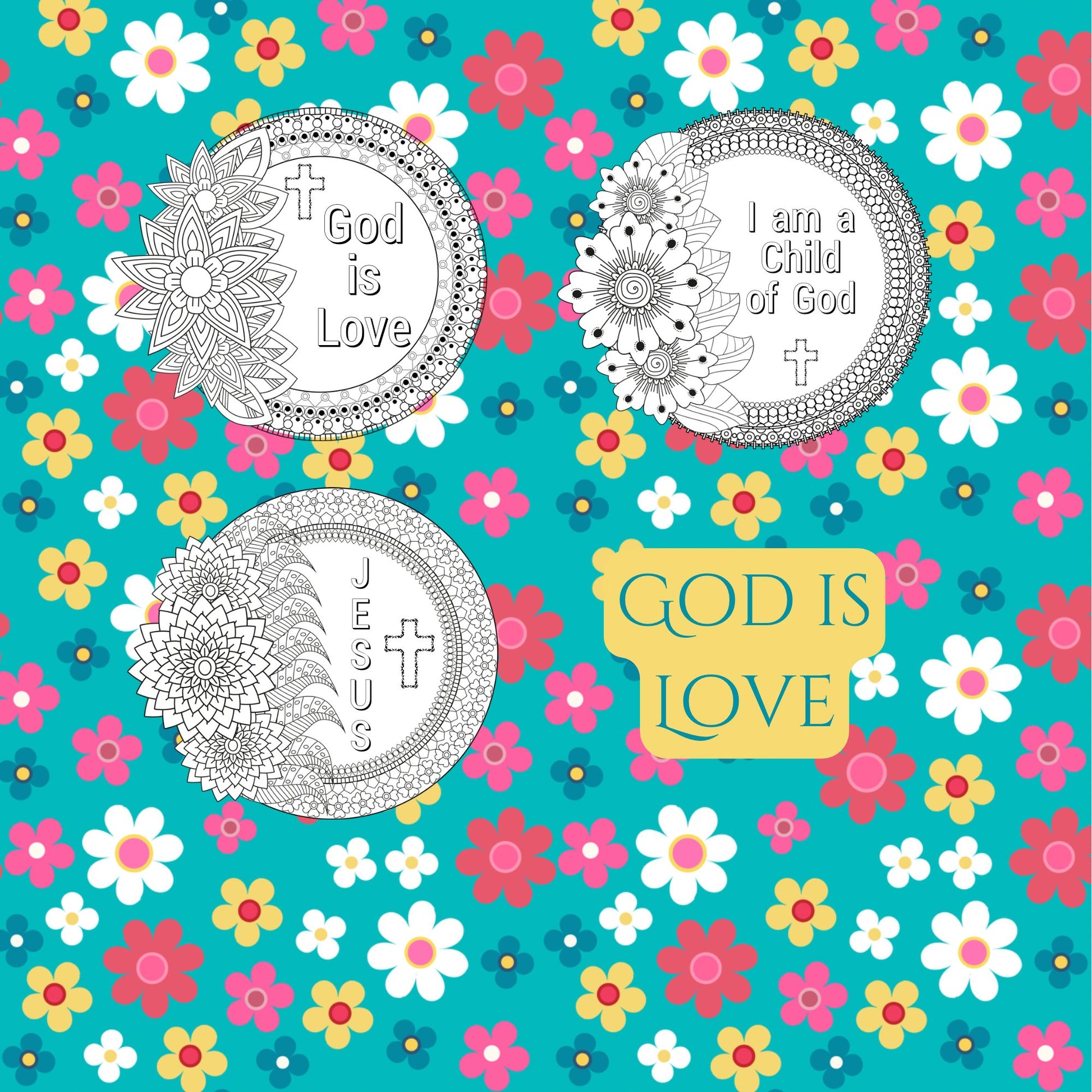 Mini Coloring Book GOD IS LOVE Beautiful Bible Verses (Volume 4) - Mini Muffin Bookstore