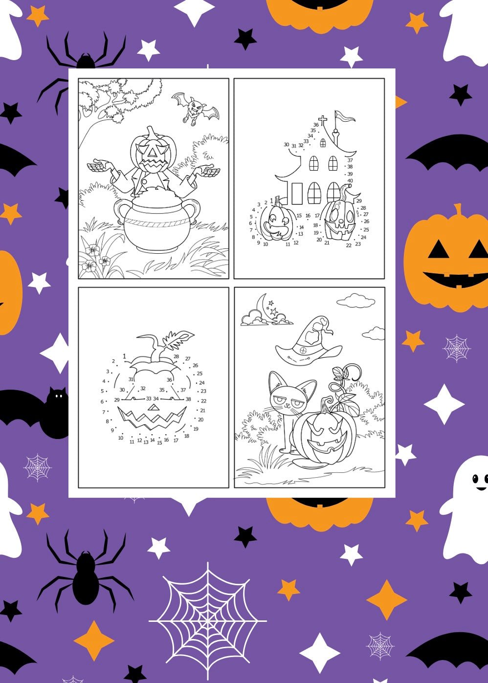 Mini Coloring Book HAPPY HALLOWEEN COLORING DOT TO DOT ACTIVITY BOOK - Mini Muffin Bookstore