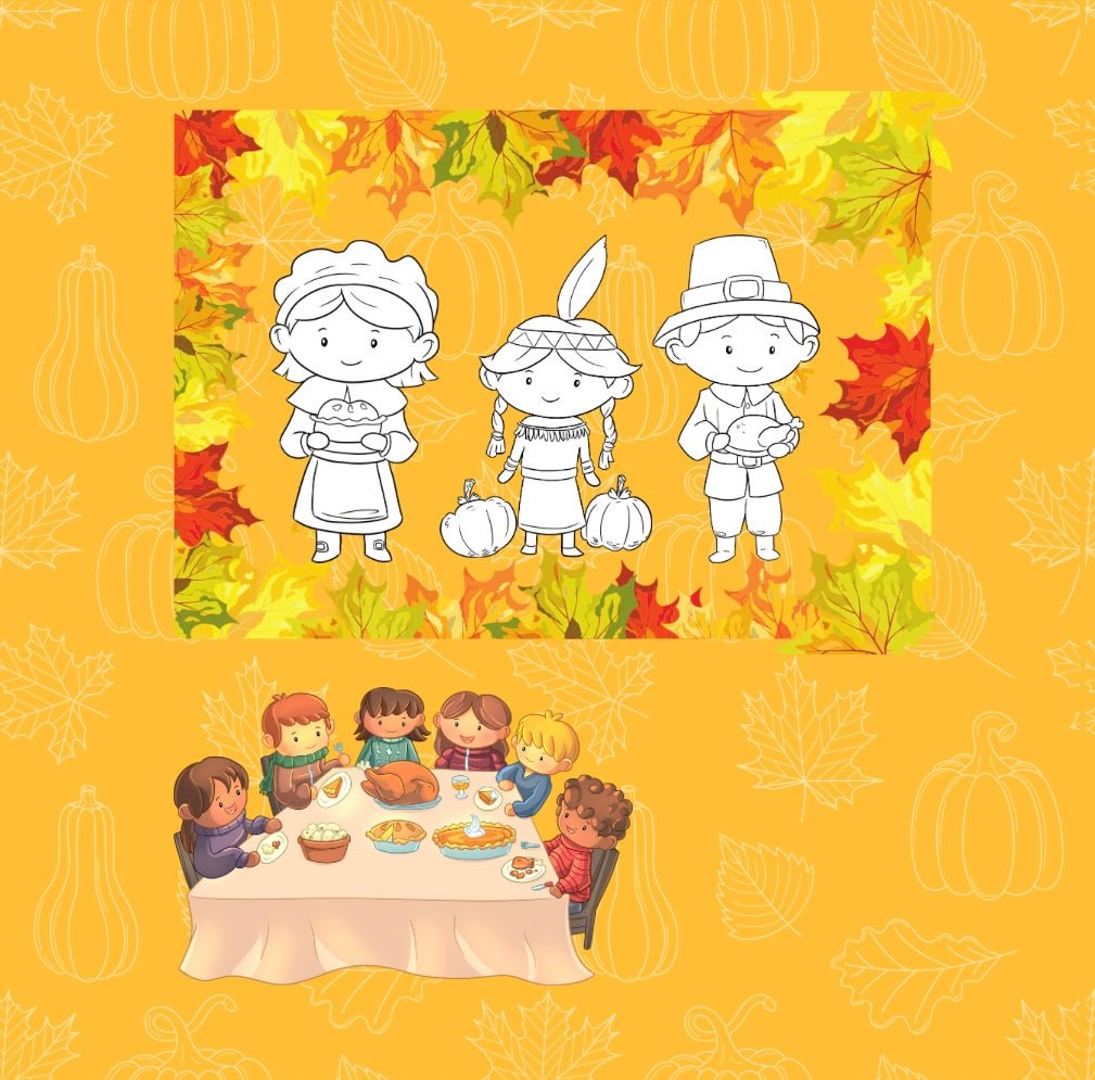 Mini Coloring Book HAPPY THANKSGIVING - Mini Muffin Bookstore