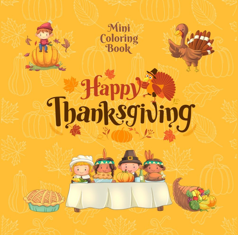 Mini Coloring Book HAPPY THANKSGIVING - Mini Muffin Bookstore