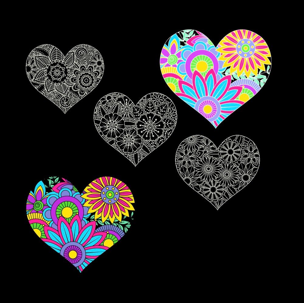 Mini Coloring Book HEALING HEARTS BEAUTIFUL FLOWERS (Volume 3) - Mini Muffin Bookstore