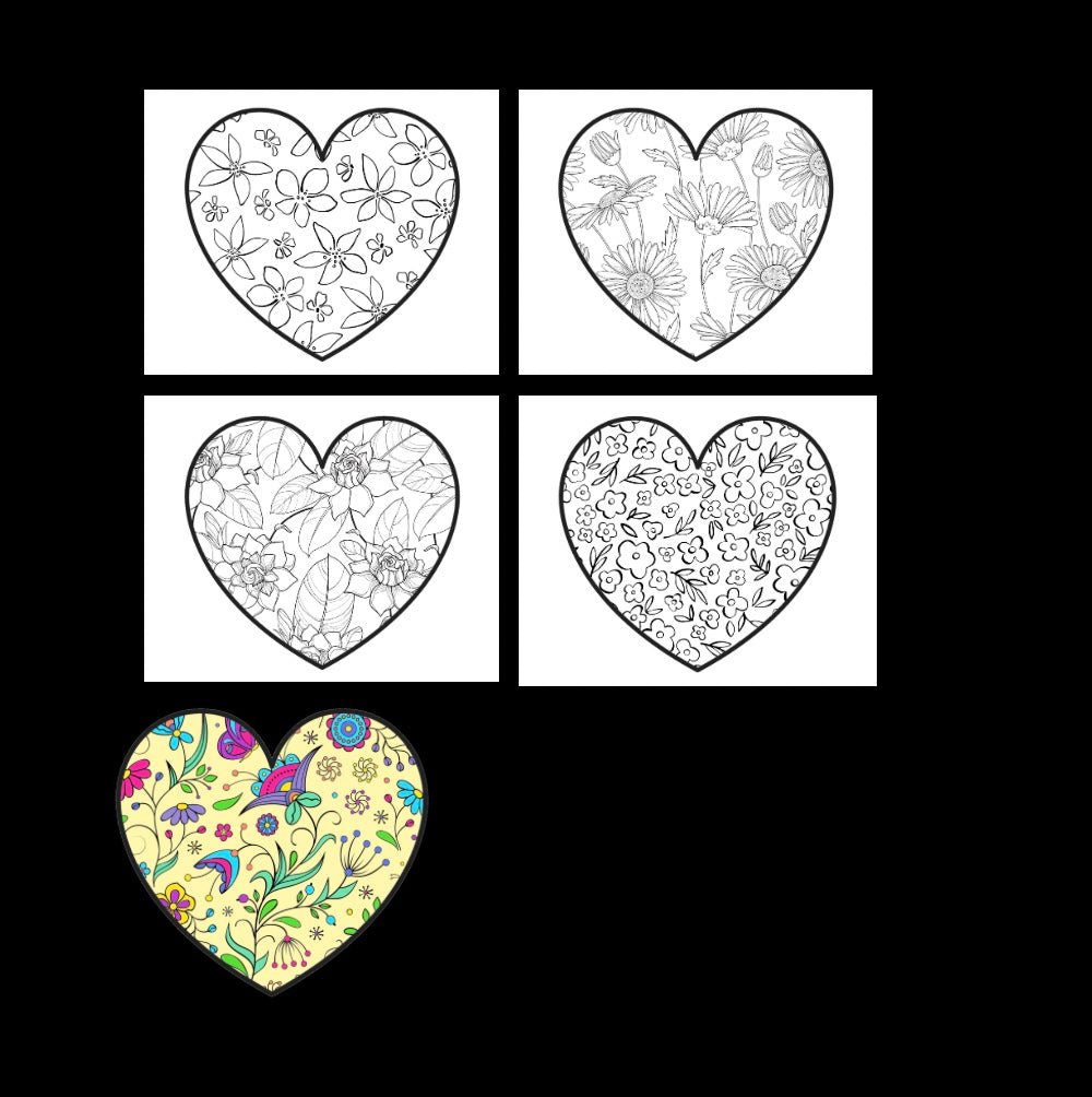 Mini Coloring Book HEALING HEARTS MANDALA PATTERNS BEAUTIFUL FLOWERS (Volume 6) - Mini Muffin Bookstore