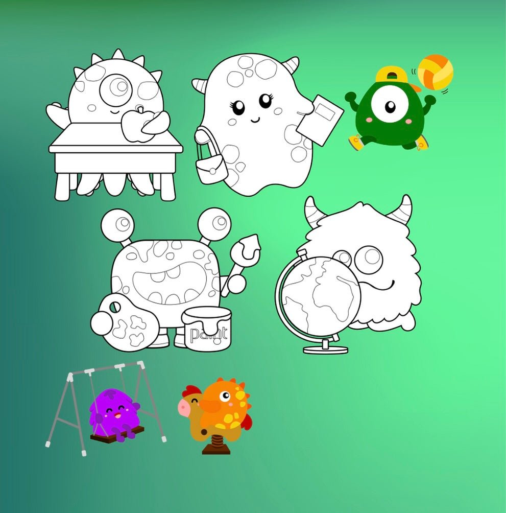 Mini Coloring Book MONSTER SCHOOL - Mini Muffin Bookstore