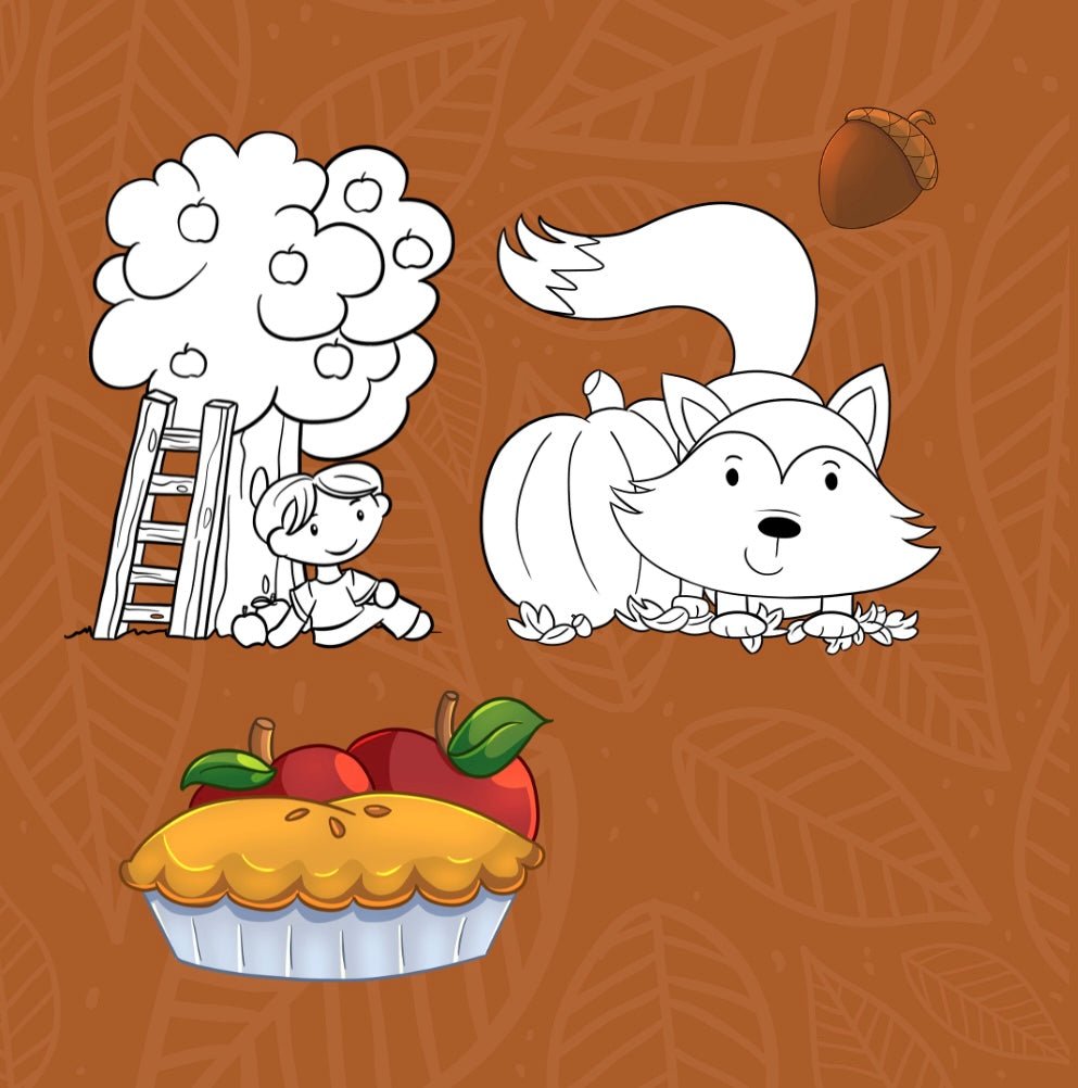 Mini Coloring Book PICKING APPLES IN THE FALL - Mini Muffin Bookstore