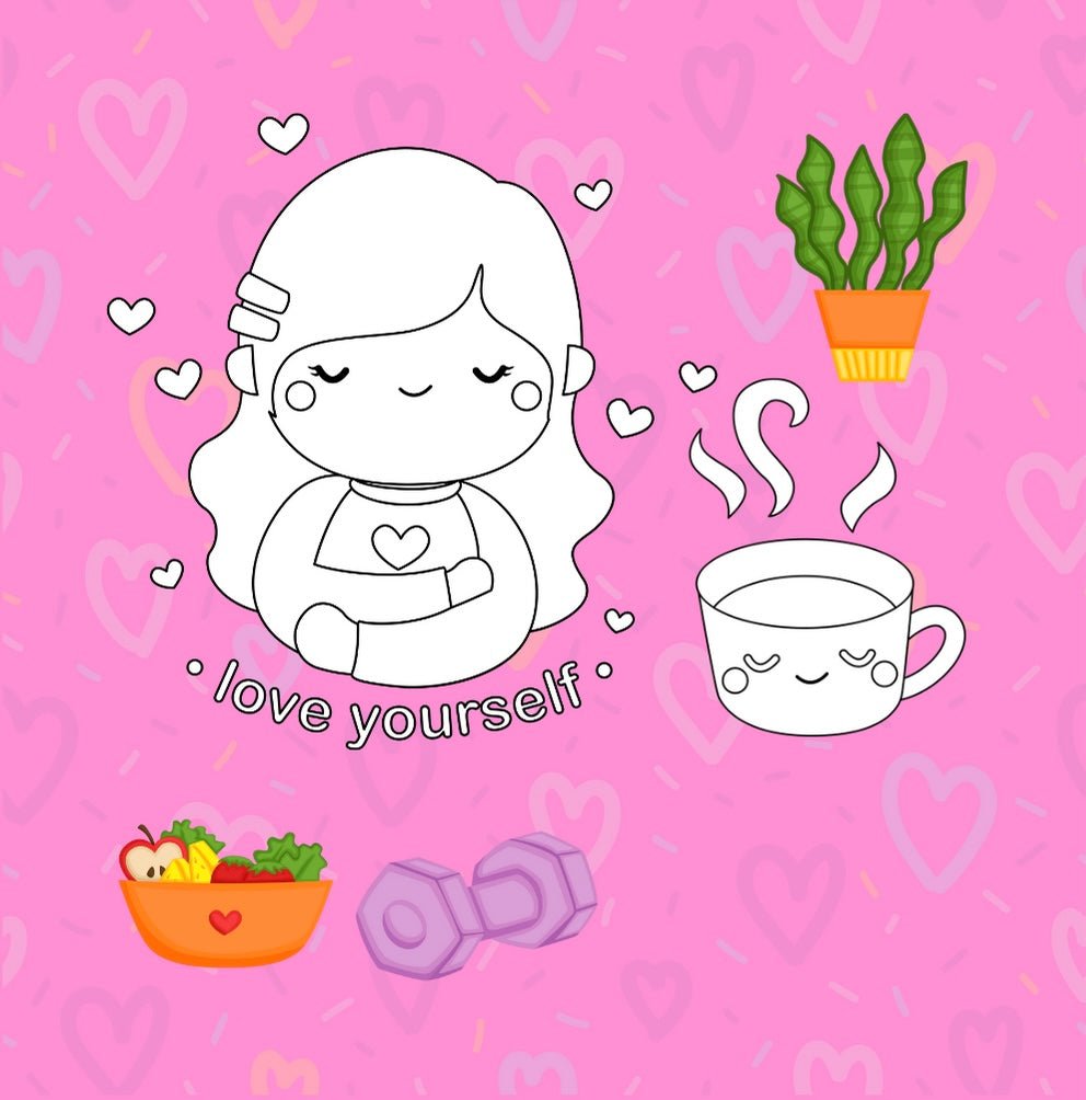 Mini Coloring Book POSITIVITY AND SELF LOVE - Mini Muffin Bookstore