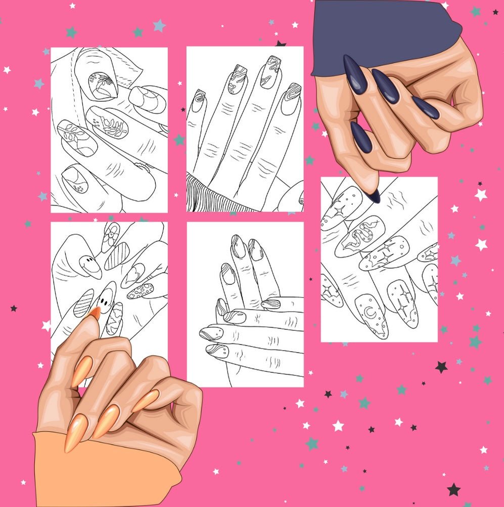 Mini Coloring Book PRETTY NAILS - Mini Muffin Bookstore