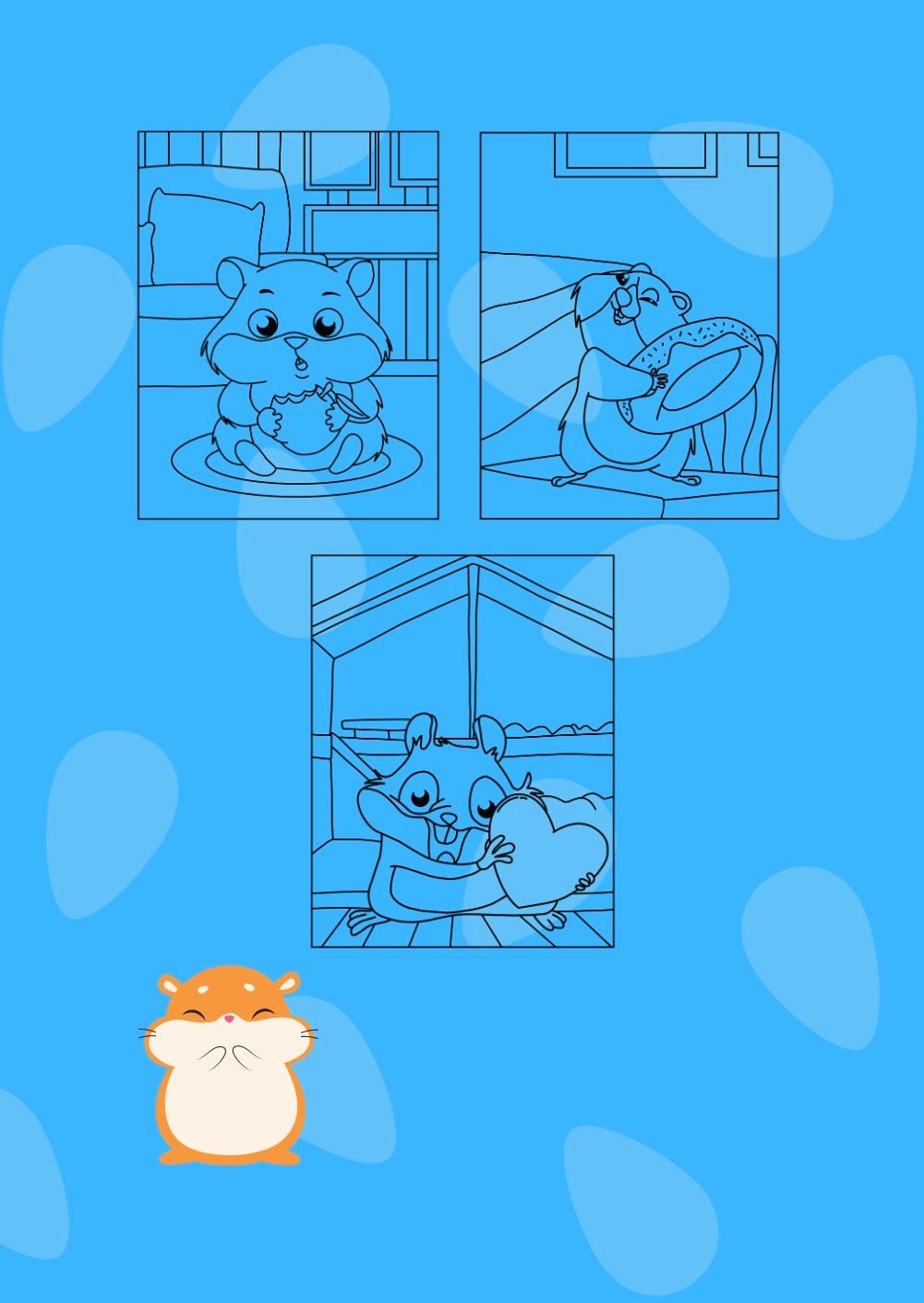 Mini Coloring Book SILLY HAPPY HAMSTERS - Mini Muffin Bookstore