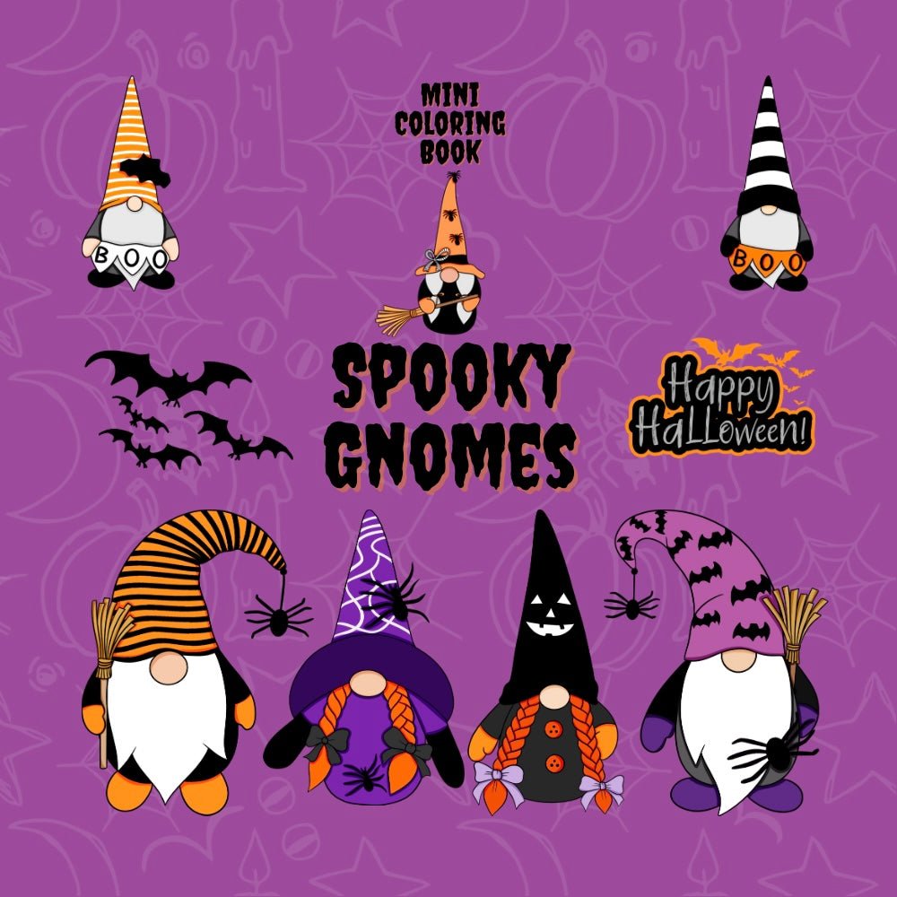 Mini Coloring Book SPOOKY GNOMES - Mini Muffin Bookstore