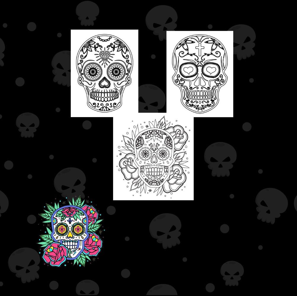 Mini Coloring Book SUGAR SKULLS (Volume 2) - Mini Muffin Bookstore
