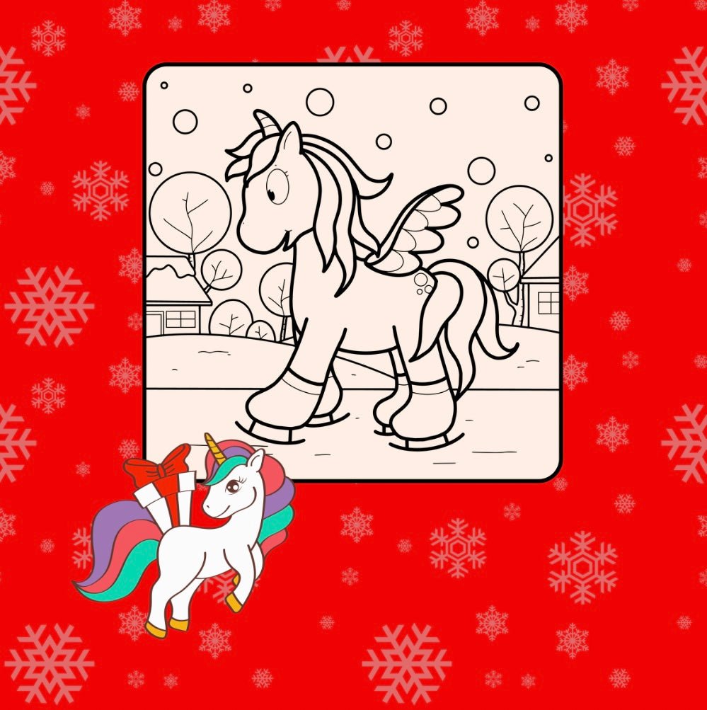 Mini Coloring Book UNICORNS OF CHRISTMAS - Mini Muffin Bookstore