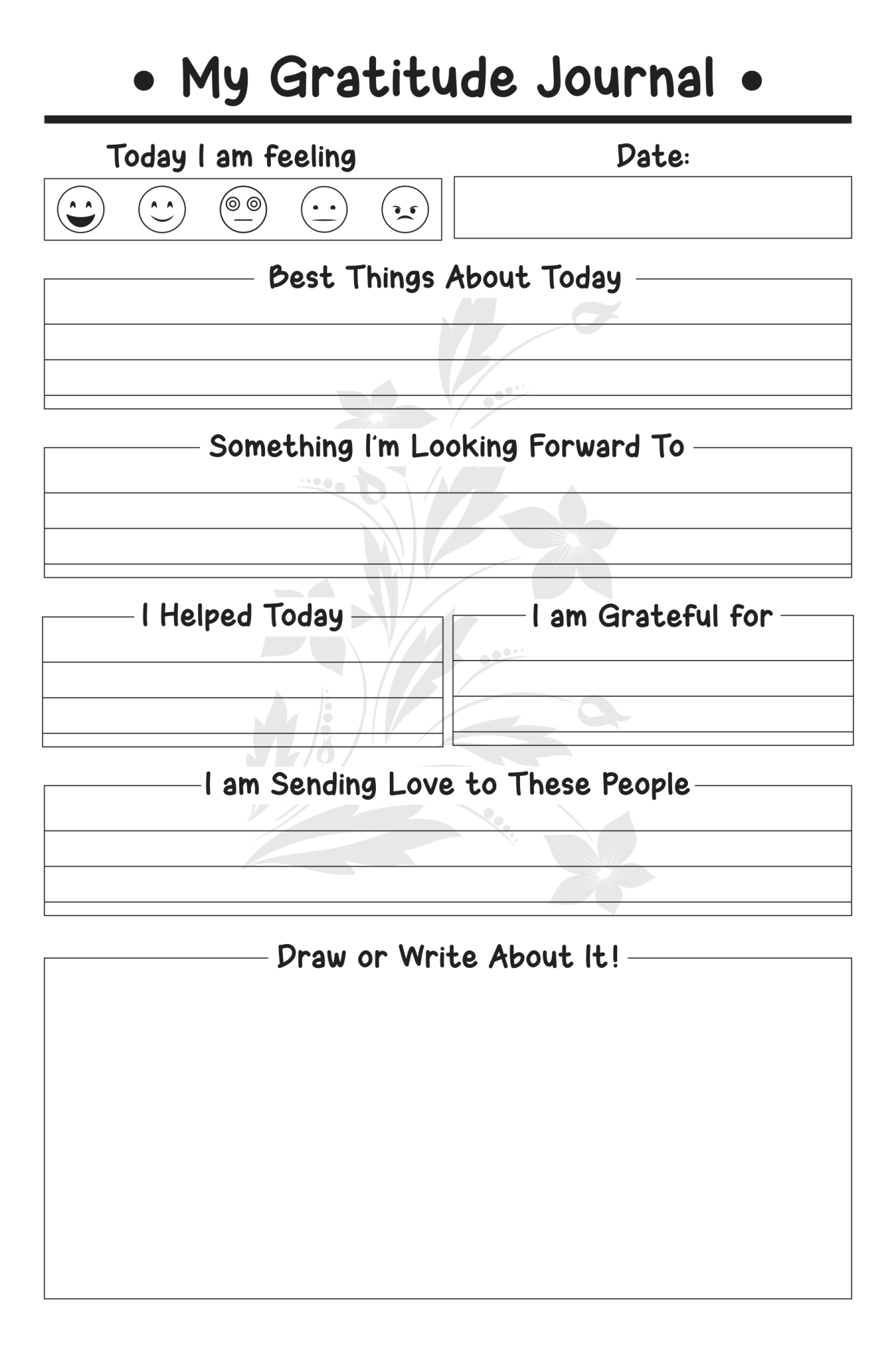 MY GRATITUDE JOURNAL Personal Reflections 5 Minutes Per Day For Boys - Mini Muffin Bookstore