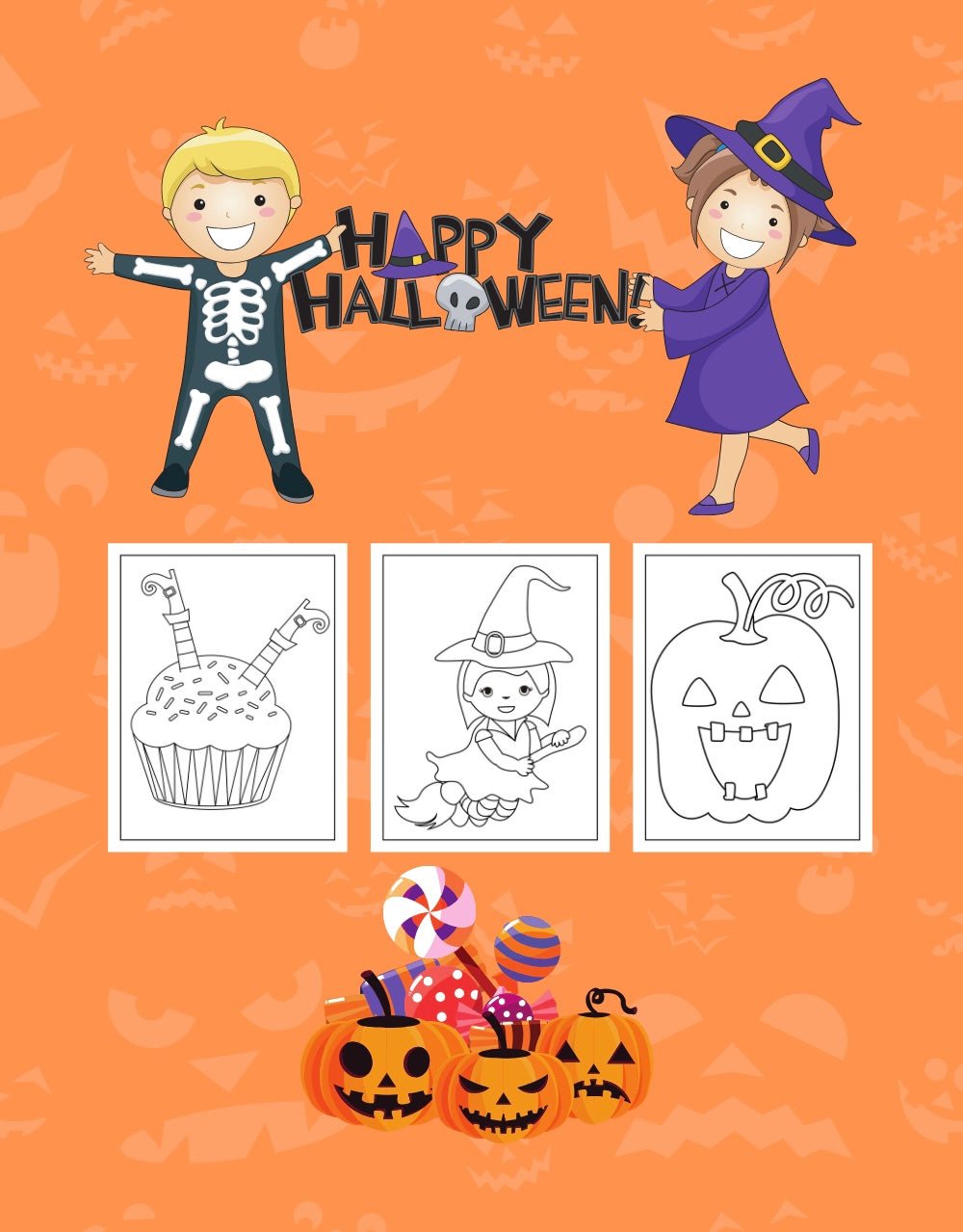 TRICK OR TREAT HAPPY HALLOWEEN JUMBO COLORING BOOK - Mini Muffin Bookstore