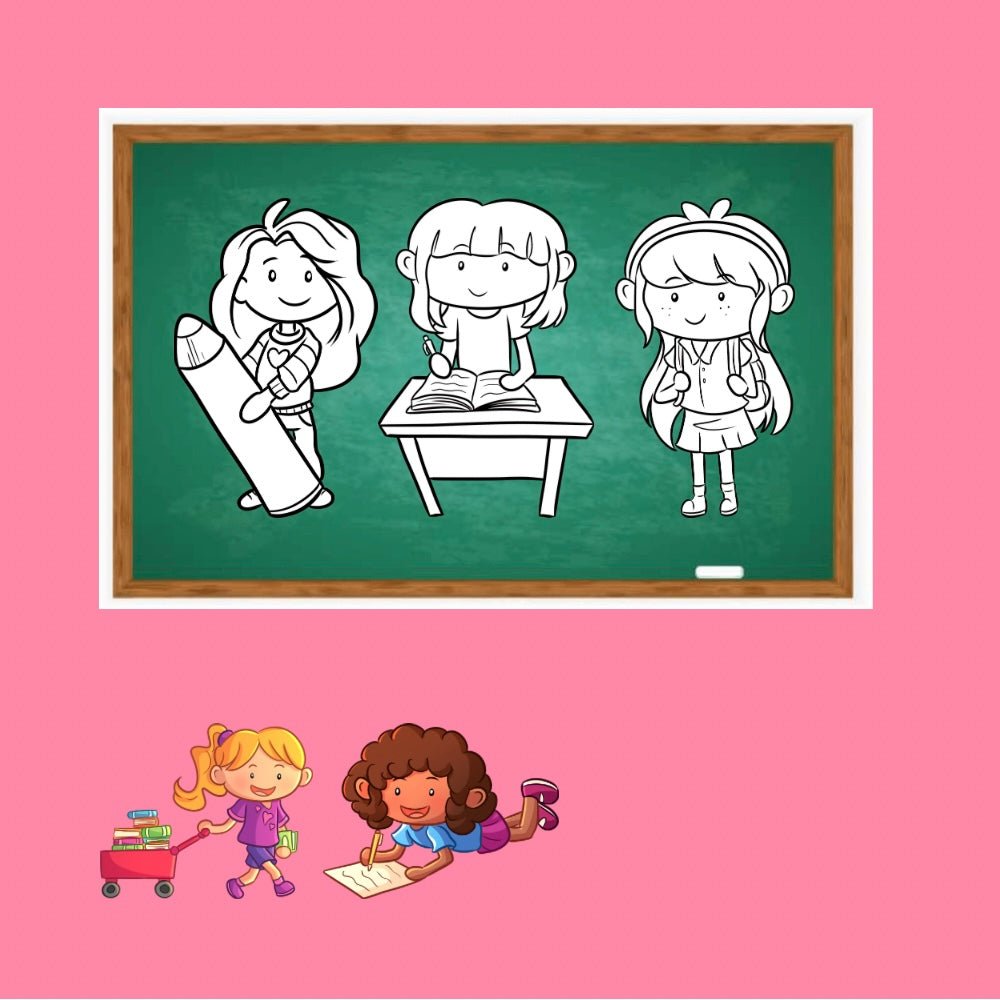Mini Coloring Book BACK TO SCHOOL FOR GIRLS - Mini Muffin Bookstore
