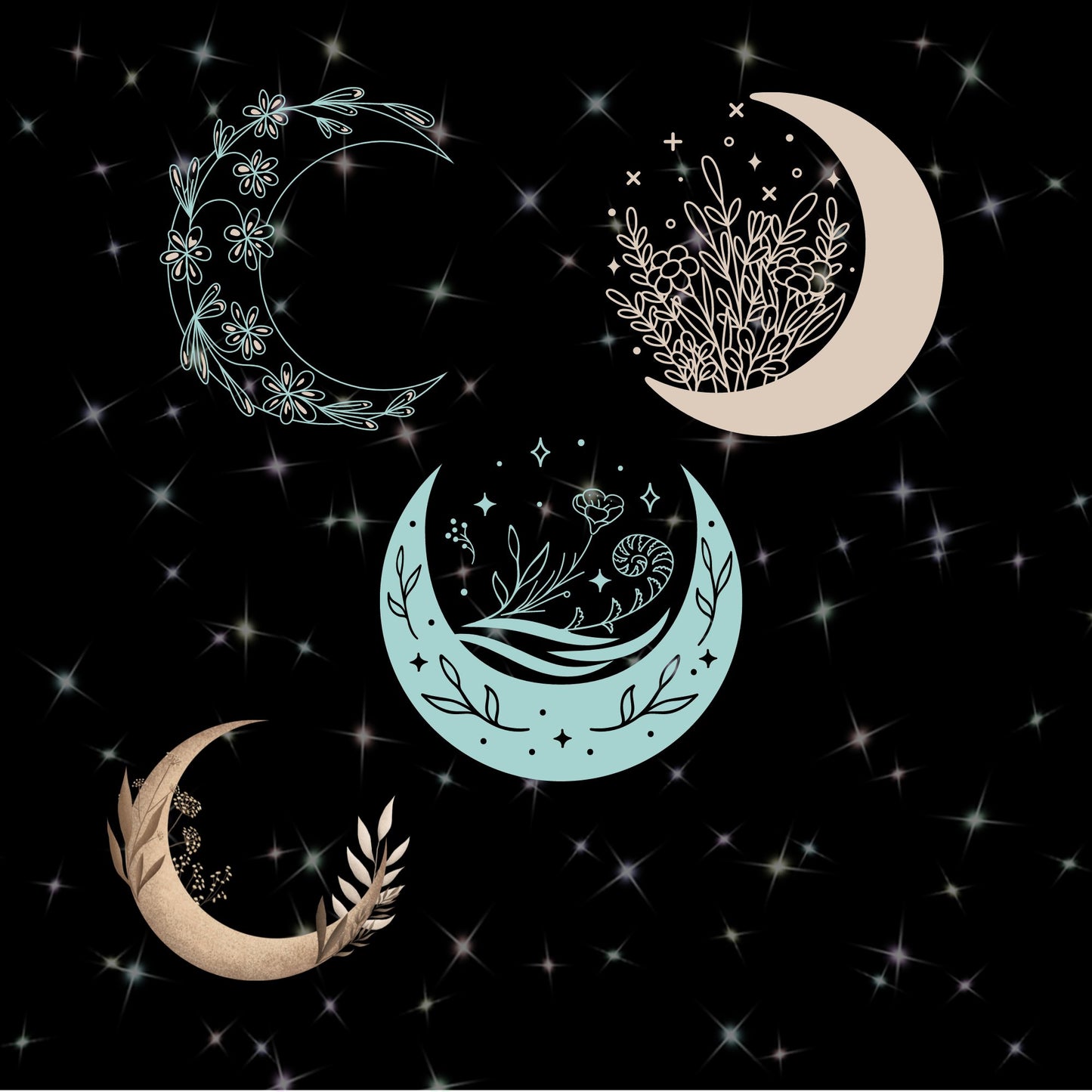 Mini Coloring Book FLOWER MOONS - Mini Muffin Bookstore