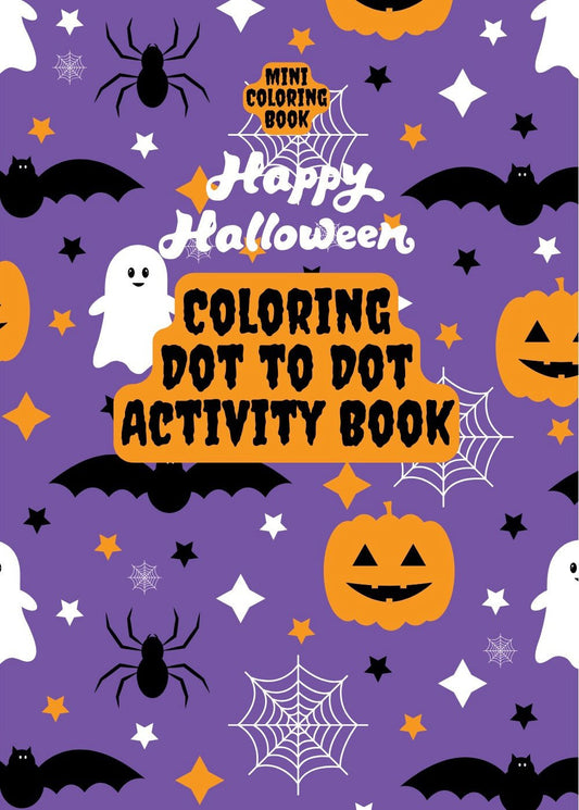 Mini Coloring Book HAPPY HALLOWEEN COLORING DOT TO DOT ACTIVITY BOOK - Mini Muffin Bookstore