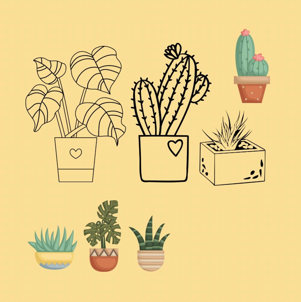 Mini Coloring Book HAPPY HOUSE PLANTS - Mini Muffin Bookstore