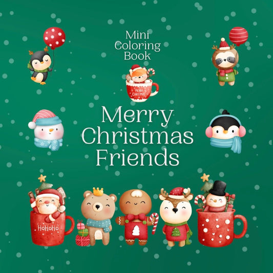 Mini Coloring Book MERRY CHRISTMAS FRIENDS - Mini Muffin Bookstore