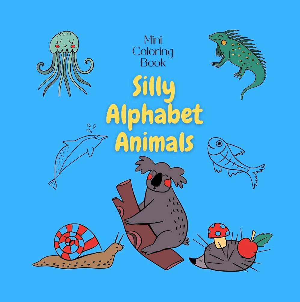 Mini Coloring Book SILLY ALPHABET ANIMALS - Mini Muffin Bookstore